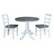 International Concepts 36 in. Round Extension Dining Table with 2 Madrid LadderBack Chairs - 3 Piece Dining Set K05-36RXT-C2-2 - alternate 4